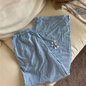 Light Blue Striped Beach Pants